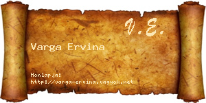 Varga Ervina névjegykártya